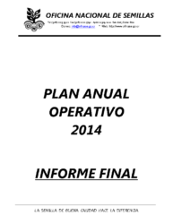 Plan Anual Operativo – Año 2014