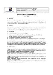 56. Política #16 Gestión de Riesgos incluye riesgos financieros