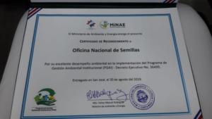 Certificado de Reconocimiento PGAI 2019